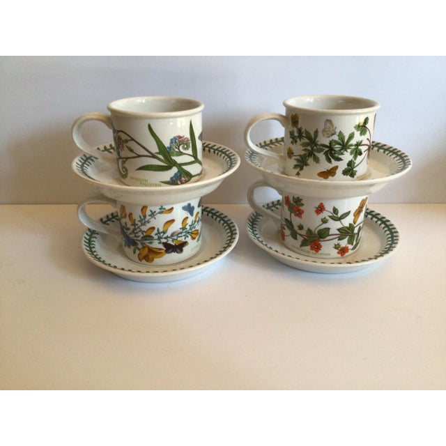 Portmeirion Botanic Garden Teacups & Saucers - Set of 4 For Sale - Image 11 of 12