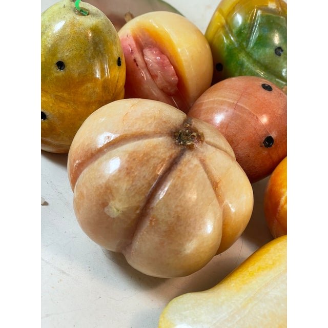 Mid 20th Century Summer Stone Fruit Vegetables Mexican Polished Onyx Carved Lg Lot 10 PCS For Sale - Image 10 of 12
