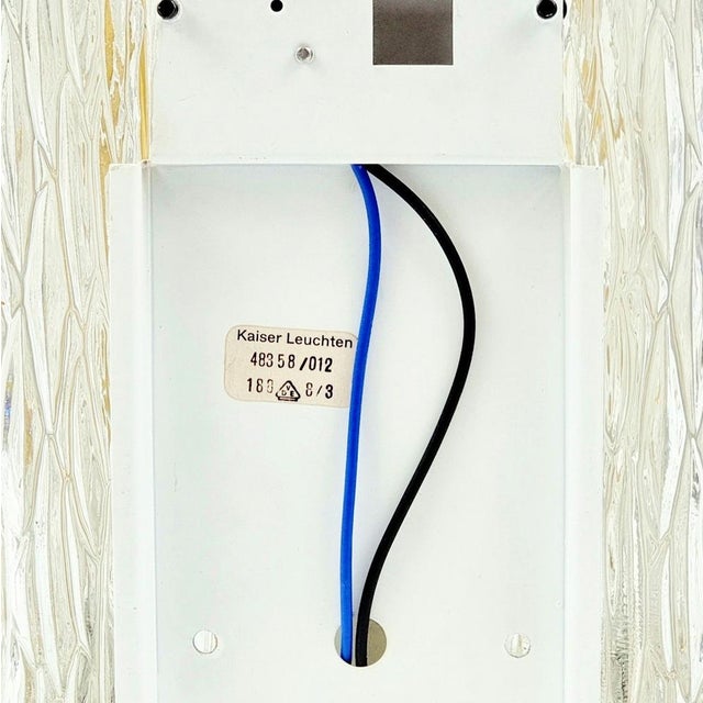 Mid-Century Modern Ice Glass & Brass Wall Light from Kaiser Leuchten, Germany, 1960s For Sale - Image 9 of 10
