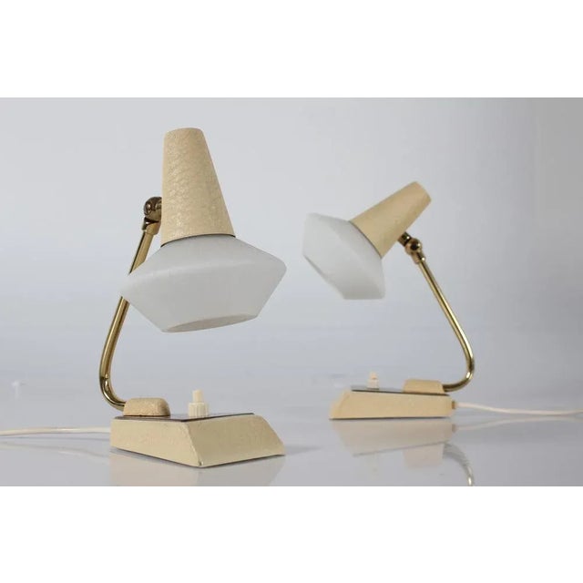 Vintage Bedside Table Lamps in Cream and White, 1950s, Set of 2 For Sale - Image 11 of 11