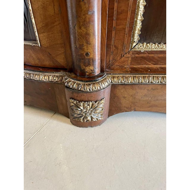 Wood Victorian Burr Walnut Marquetry Inlaid Credenza, 1860s For Sale - Image 7 of 18