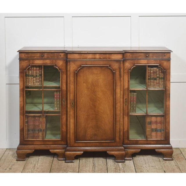 Antique Walnut Breakfront Bookcase, 1890s For Sale - Image 16 of 16