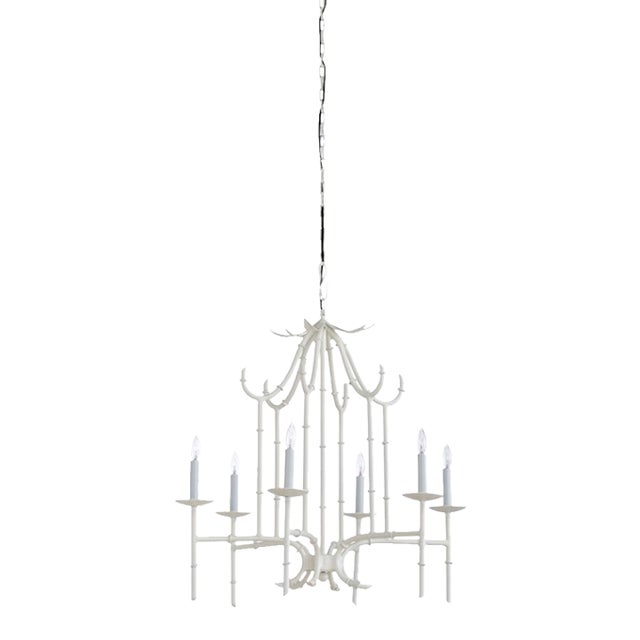 Wildwood Bamboo Chandelier - White For Sale