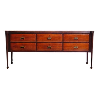 6-Drawer Console Cupboard in Wood and Glass from Brembilla, 1960s For Sale