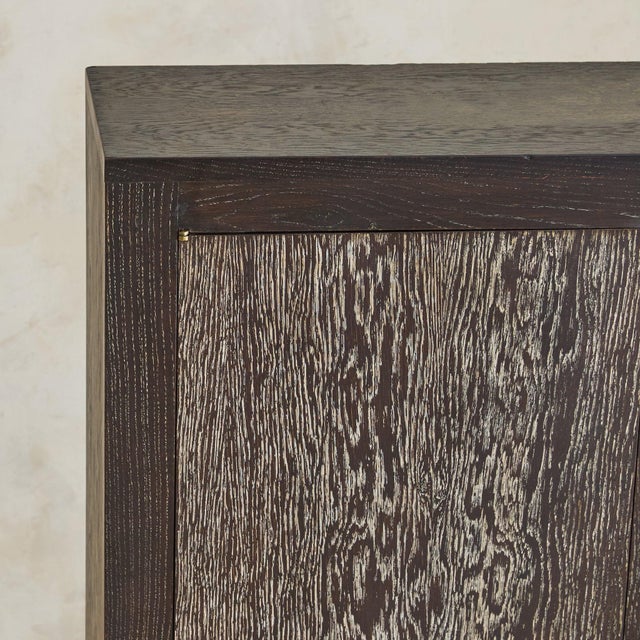 French Brown Cerused Oak Cabinet, 1940s For Sale - Image 11 of 11