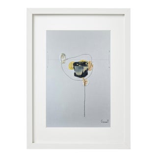 Neutral Colors Palette Organic Modern Botanical Flower Original Oil Painting / Contemporary Herbarium / Earth Tones For Sale