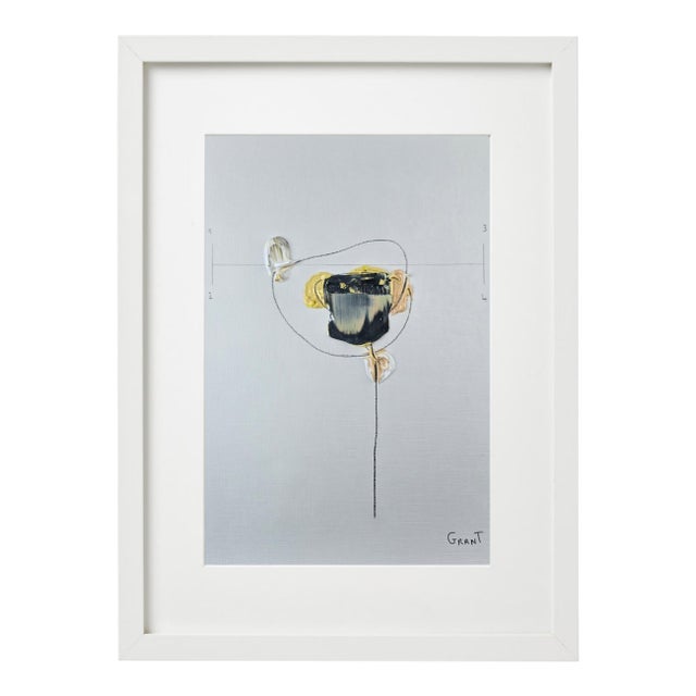 Neutral Colors Palette Organic Modern Botanical Flower Original Oil Painting / Contemporary Herbarium / Earth Tones For Sale