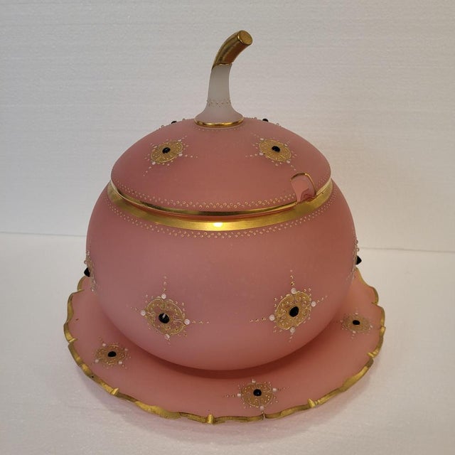Napoleon III Pumpkin-Shaped Pink Opaline Glass Punch Bowl from Baccarat, France, 1890s For Sale - Image 5 of 18