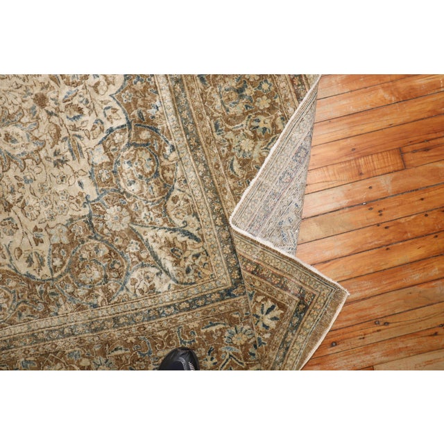 Antique Neutral Persian Kashan Rug For Sale - Image 10 of 10