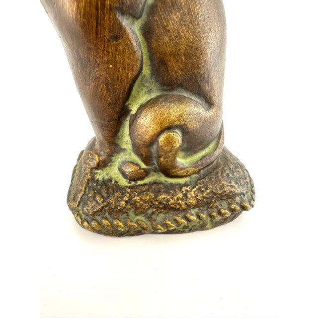 1960s Vintage 1960's Mid Century Bronze Color Cat For Sale - Image 5 of 8