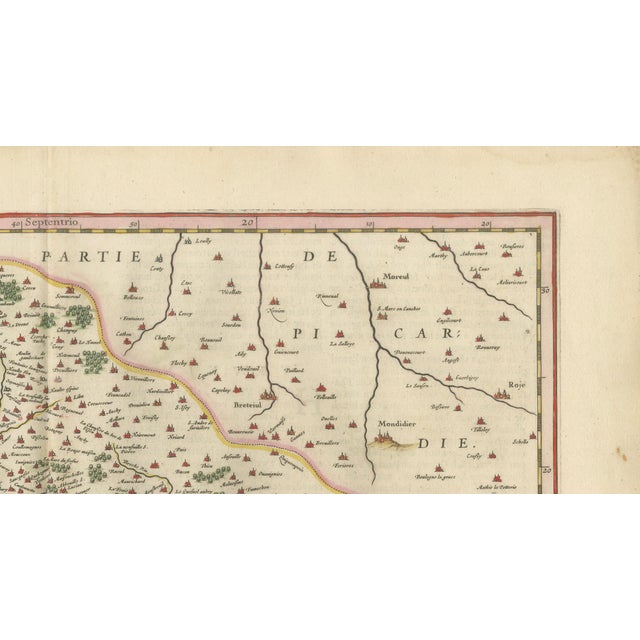 Willem Janszoon Blaeu, Map of Beauvais, Picardy, France, 1642 For Sale - Image 9 of 11
