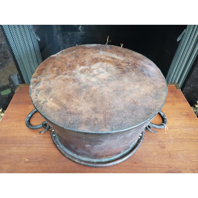 Large! Antique Late 19th Century Cauldron Hammered Copper Pot For Sale - Image 11 of 14