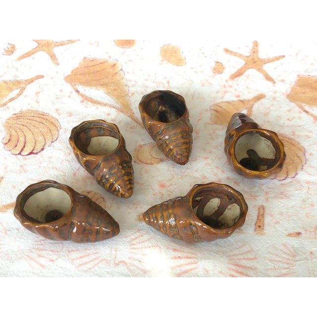 Ceramic Seashell Tea Light Candle Holder - Set of 5 For Sale - Image 10 of 13