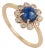 Victorian-Inspired 1.22Ct Blue Sapphire & Diamond Floral Ring in 14k Gold Size 8 For Sale