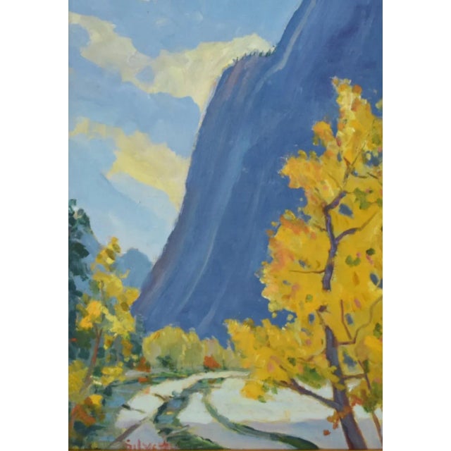 Silvio Silvestri, Listed Artists Mountain Landscape Oil Painting Including the Antiqued Gold Frame For Sale In Los Angeles - Image 6 of 12