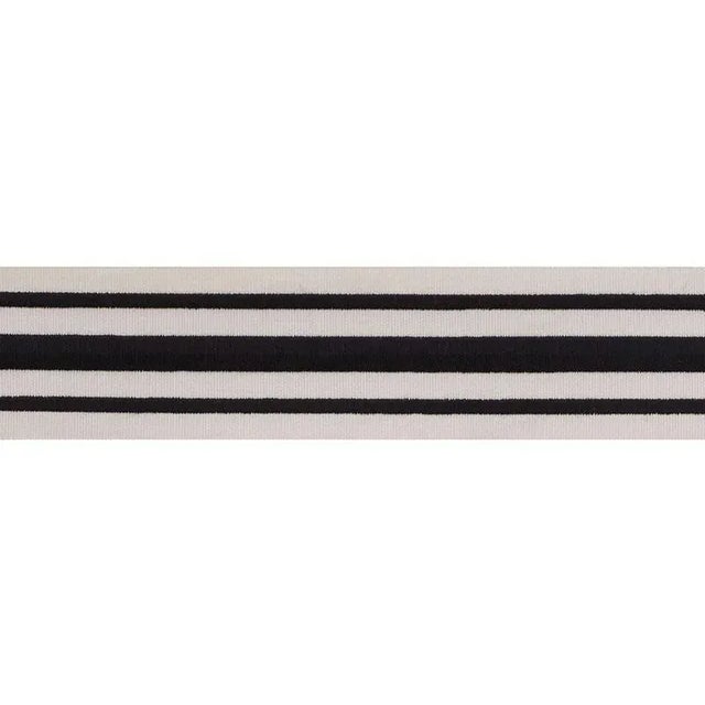 Contemporary Sample - Schumacher X Miles Redd Military Stripe Tape in Black on Ivory For Sale - Image 3 of 3