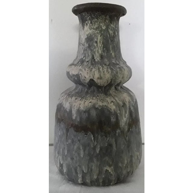 Vintage German Fat Lava Style Vase in Blue, Gray, Brown & Beige Ceramic, 1970s For Sale - Image 6 of 6
