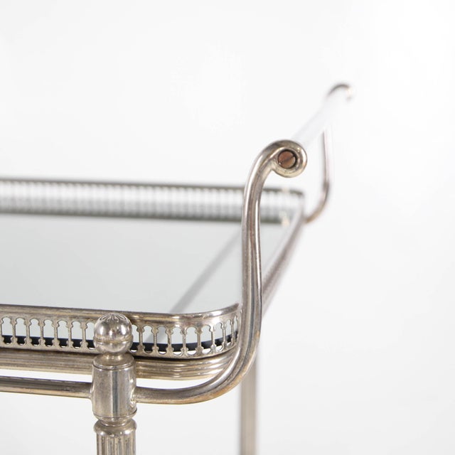 Silver-Plated Metal Serving Cart, 1970s For Sale - Image 18 of 18