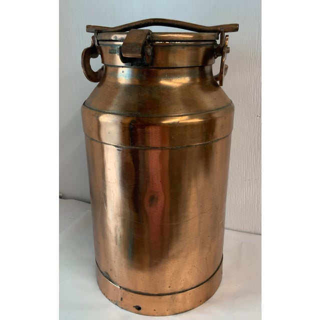 Vintage French Copper Milk Can Umbrella Stand For Sale - Image 4 of 11