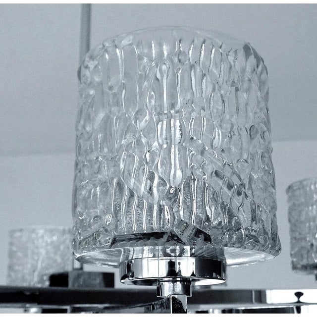 Large Glass and Chrome Pendant Light from Kaiser-Leuchten, 1970s For Sale - Image 14 of 17