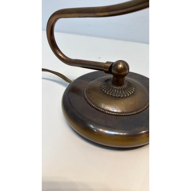 Vintage Adjustable Brass Desk Lamp For Sale - Image 4 of 7