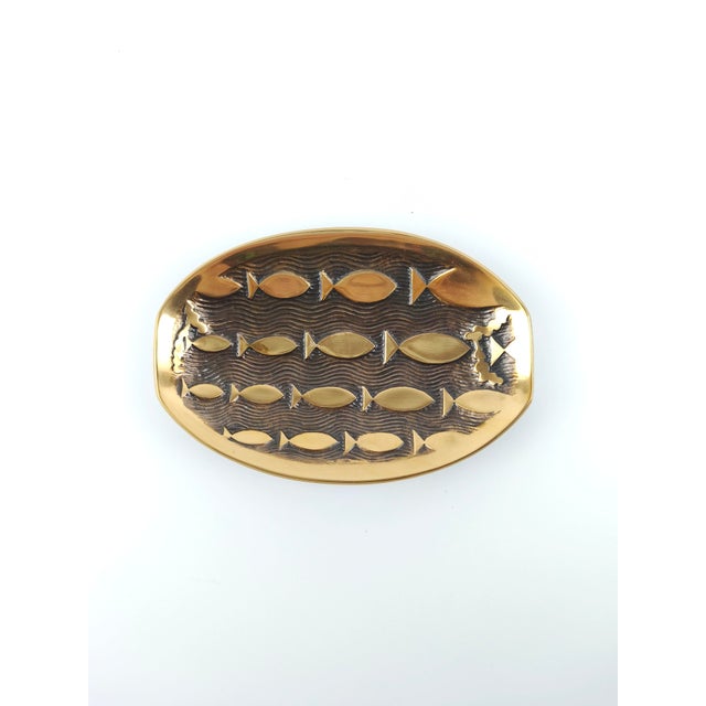 Brown Mid-Century Modern Danish Bronze Fish Pattern Dish from Aedel Malm, 1960s For Sale - Image 8 of 8