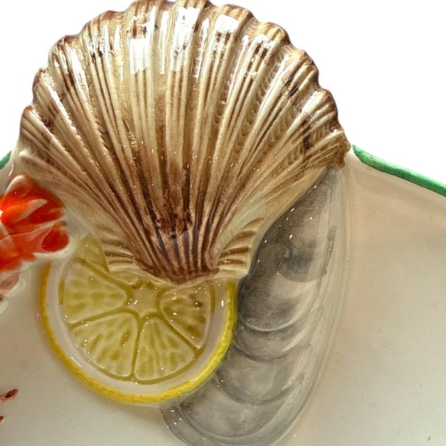 1970s Rare Vintage Italian Hand-Made Coastal Seafood Serving Bowl, Lobster & Shell Motif For Sale In Los Angeles - Image 6 of 6