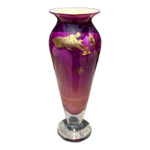 1980s Gary Zack Hand Blown Art Glass Vase