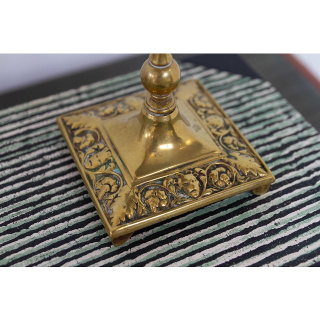 Antique English Brass Candlesticks, 1890s, Set of 2 For Sale - Image 14 of 15