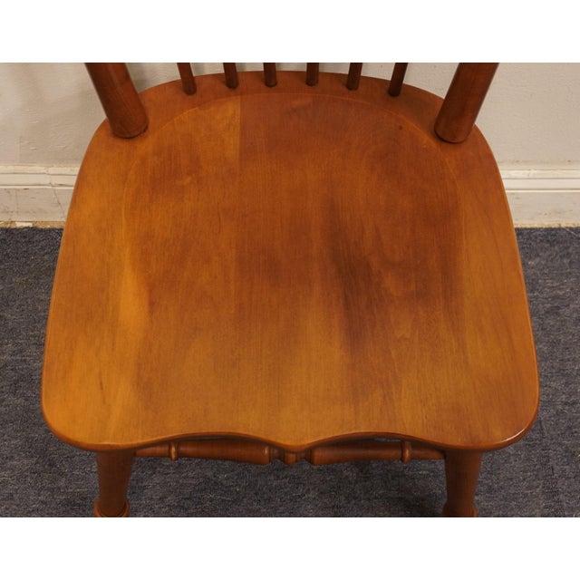 Tell City Solid Hard Rock Maple Colonial Early American Cattail Back Dining Side Chair 8034 - Andover Finish For Sale - Image 10 of 11
