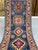 Art Deco Blue and Pink Kazak-Style Wool Runner Rug With Geometric Medallions, 2'7" X 9'7" For Sale - Image 3 of 16