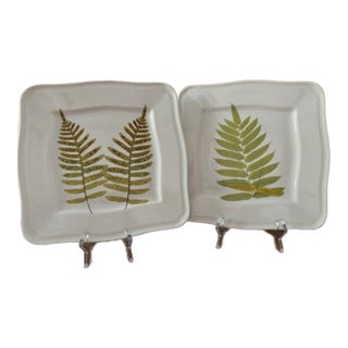 Fern Motif Platters- Set of 2 For Sale