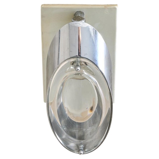 Metal Italian Postmodern Chrome Sconce by Oscar Torlasco for Stilkronen, 1970s For Sale - Image 7 of 13