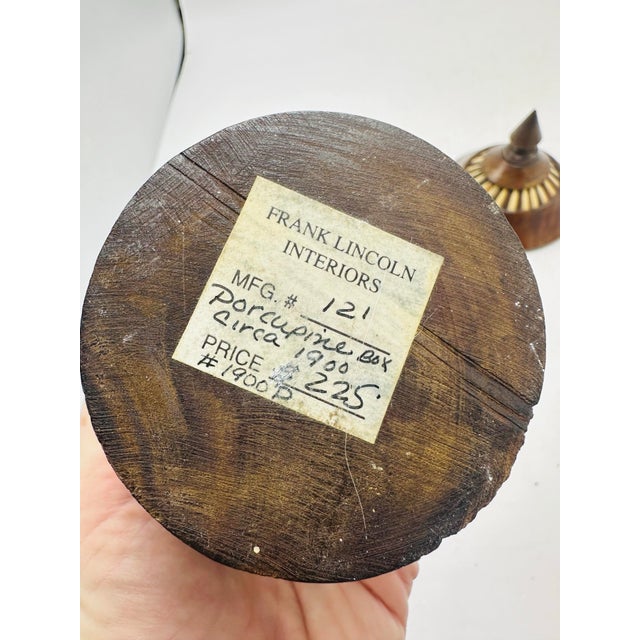 1920s Vintage Porcupine Quill Box For Sale - Image 5 of 7