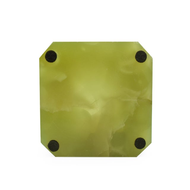 Mid 20th Century Italian Green Alabaster Square Ashtray For Sale - Image 9 of 10