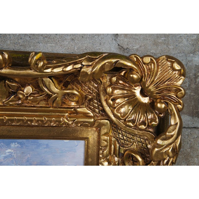 Early 20th Century European Impressionist Oil Painting Coastal Seascape Sailboats Signed & Framed For Sale - Image 10 of 11