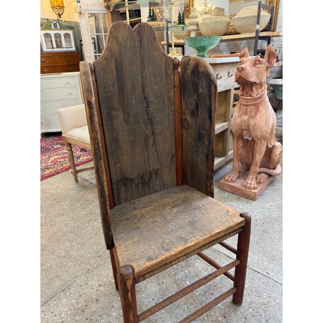 19th Century Primitive Folk Art "Make-Do" Fireside Wing Chair For Sale - Image 6 of 9