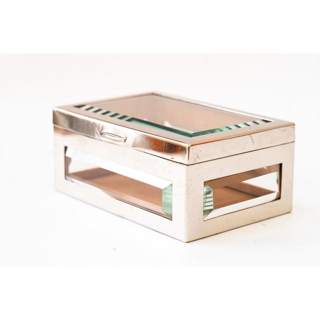 Nickel-Plated, Wood and Cut Glass Box, Vienna, 1920 For Sale - Image 4 of 15