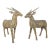 Pair of 19th Century Wood Carved Male Antelope Deer Small Life Size Sculptures For Sale