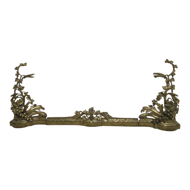 Vintage 3 Piece Gold Gilt French Regency Fireplace Sender Set For Sale