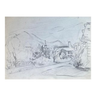 1950s Sun Valley Idaho Village Drawing For Sale