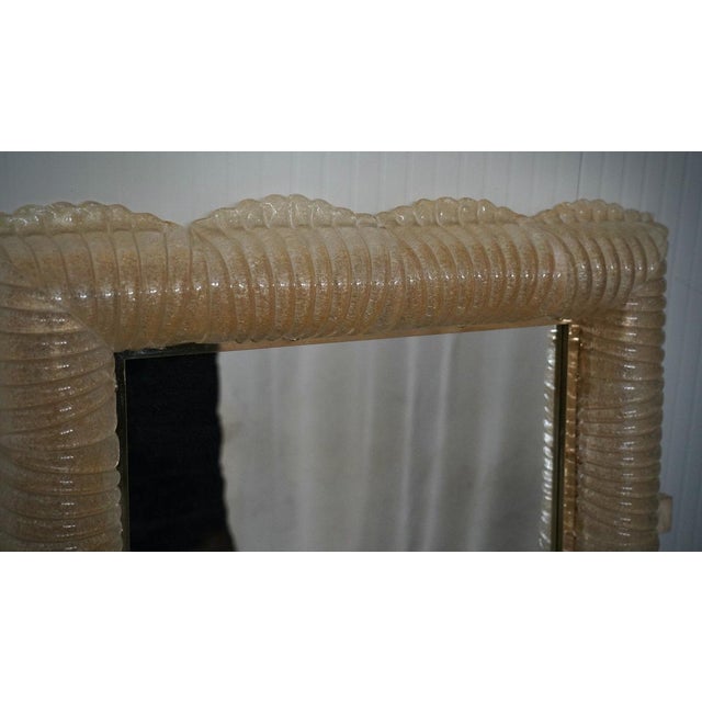 Illuminated Golden Murano Glass and Brass Wall Mirror, 2000 For Sale - Image 4 of 13