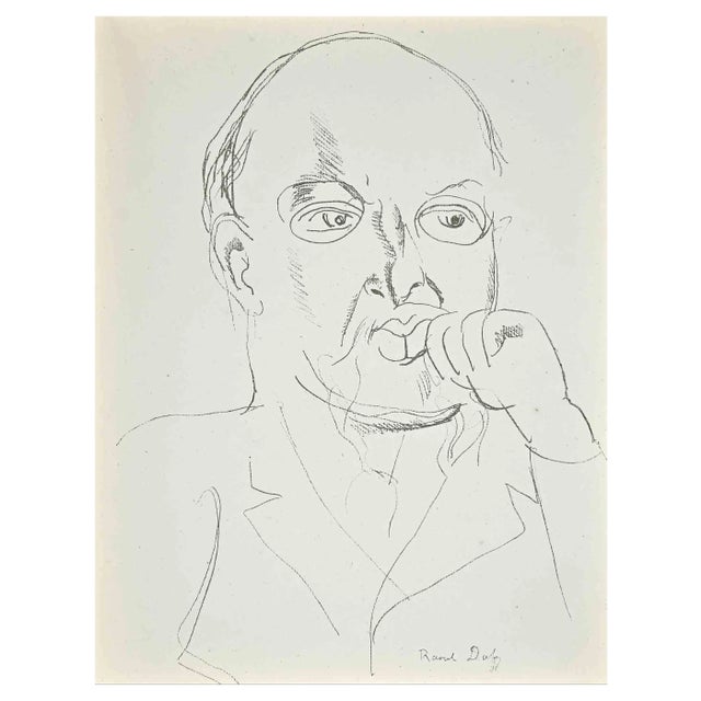 Raoul Dufy, Study for Self-Portrait, Original Lithograph, 1930s For Sale
