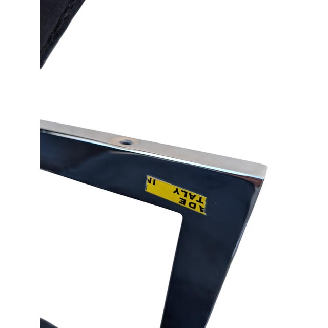 Dining Chairs in Steel and Black Velvet, 1970s, Set of 6 For Sale - Image 17 of 18