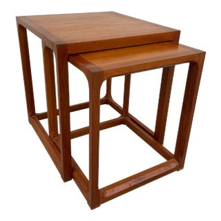 Mid Century Modern Teak Nesting Tables | Set of Two by Kai Kristiansen For Sale