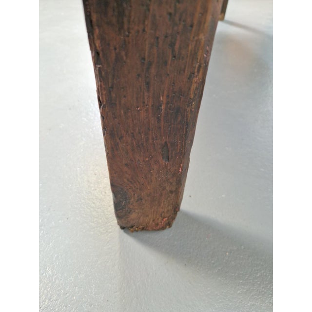 Handmade Spanish Station Wooden Bench, 1850s For Sale - Image 10 of 18