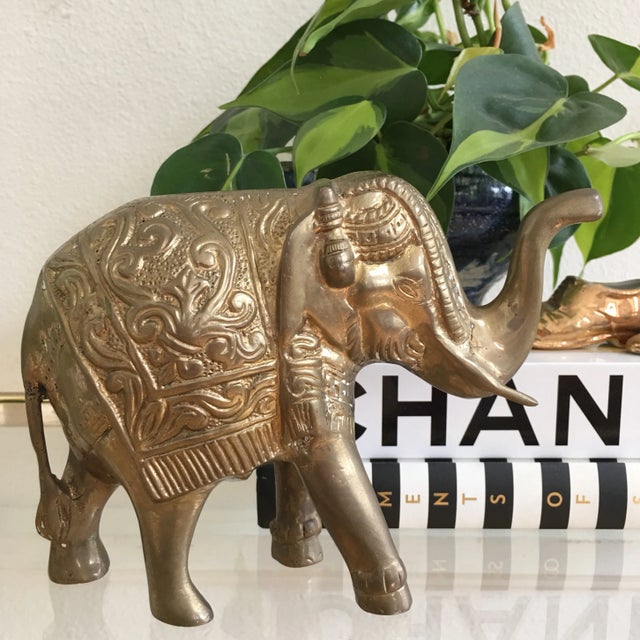 Vintage Brass Elephant For Sale - Image 4 of 7