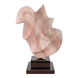 Abstract Pink Alabaster Sculpture by Karen Chera