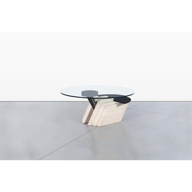 LaPalma Italian Postmodern Travertine “Zeus” Adjustable Coffee Table by Lapalma For Sale - Image 4 of 14