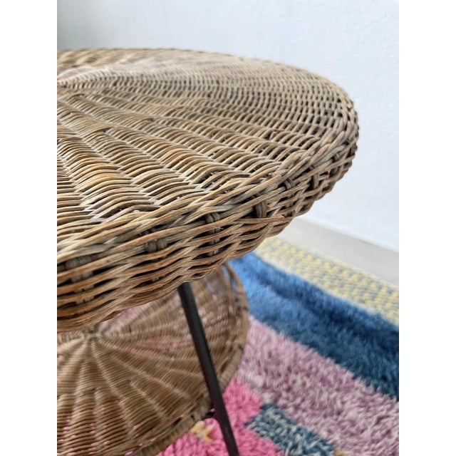 Round Wicker Coffee Table, 1960s For Sale - Image 18 of 18